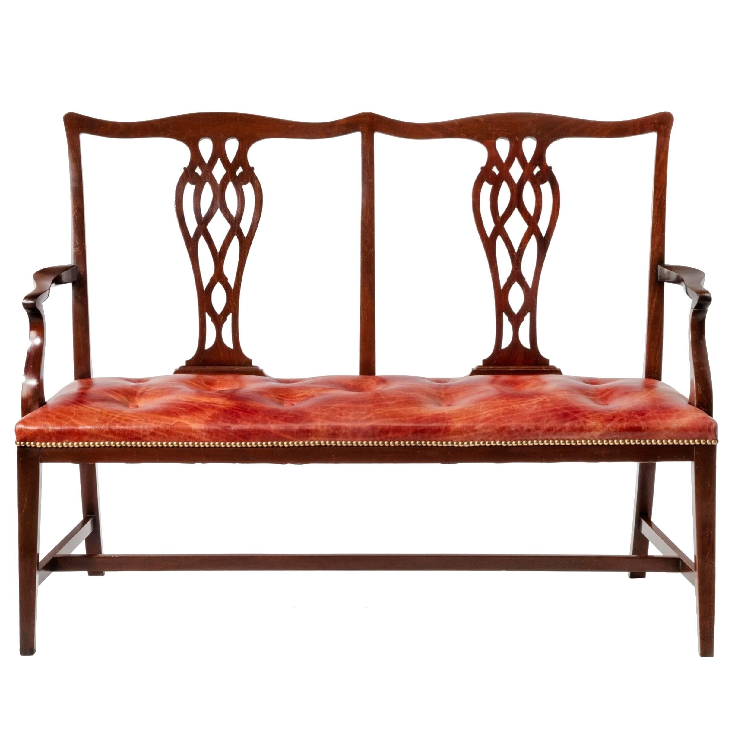 19th Century Mahogany Chair Back Settee For Sale