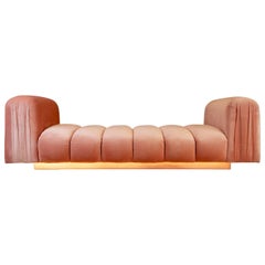 Vintage Custom Illuminating Pink Velvet Daybed by Steve Chase from Chase Designed Home