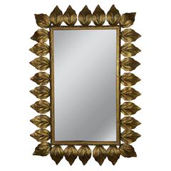 Rectangular Gilt Metal Sunburst Mirror 8