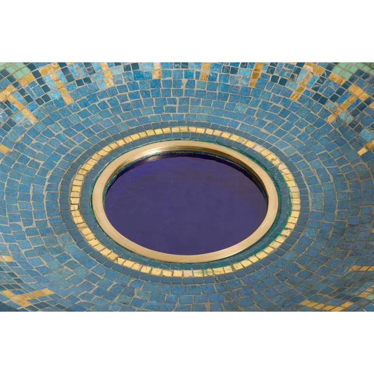 French Art Deco Illuminated Bronze & Mosaic Decorative Pond by Artesia, c. 1930s 2