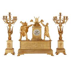 Empire period ormolu clock set depicting the Oath of the Horatii 6