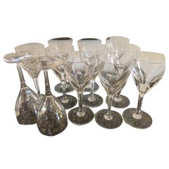 Rare Discontinued Set of 16 Baccarat Genova Wine Crystal Glasses