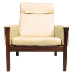 1960s High Back Lounge Chair in Rosewood by Hans Wegner