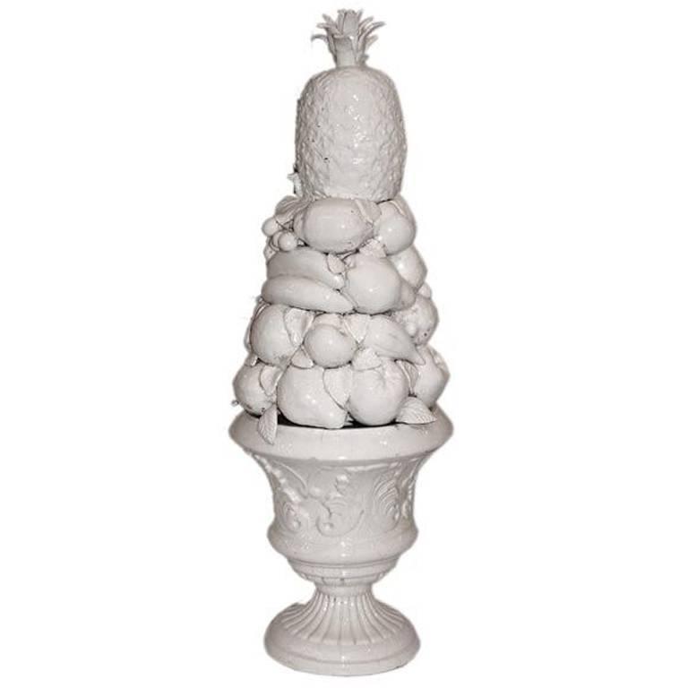 Large Spanish White Ceramic Centerpiece For Sale at 1stdibs