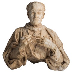 Plaster Bust of a Priest by Maurice Lambert, circa 1950