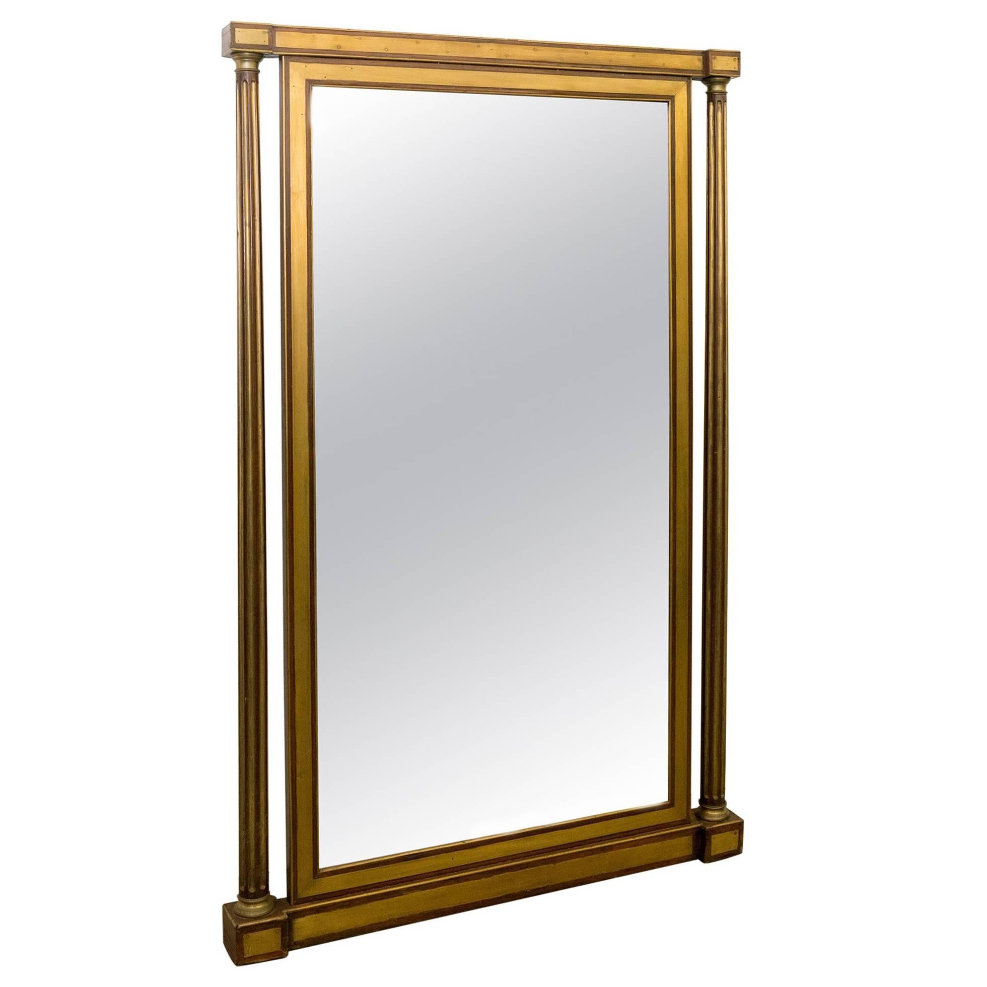 Gilt and Wood Painted Italian Mirror from Piedmonte Region