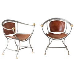 Pair of Mid-Century Modern Italian Alberto Orlandi "Pompeii" Armchairs