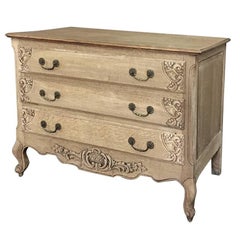 Antique Country French Stripped Solid Oak Commode