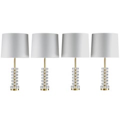 Swedish Crystal Glass Table Lamps by Carl Fagerlund for Orrefors