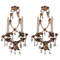 Pair of Gilded Italian Candle Sconces