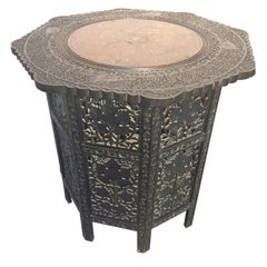Anglo Indian Carved Octagonal Table