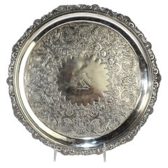 Antique Crested Scottish Sterling Silver Salver or Tray by George McHattie