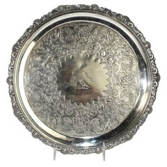 Antique Crested Scottish Sterling Silver Salver or Tray by George McHattie