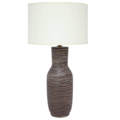 Brown Pottery Table Lamp by Lee Rosen for Design Technics
