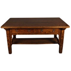 Arts and Crafts Stickley Brother's Mission Oak Library Table, #2502, circa 1910