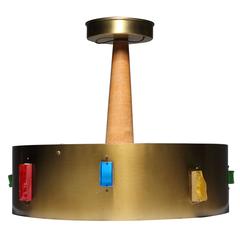 Used Industrial Ceiling Fixture Brass Pendant