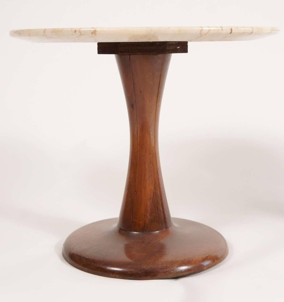 Mid-Century Modern Danish Midcentury Tulip End or Side Tables with Marble Tops, circa 1960s