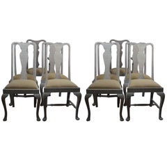 Harlequin Set of Ten Antique Gustavian Style Limed Oak Dining Chairs