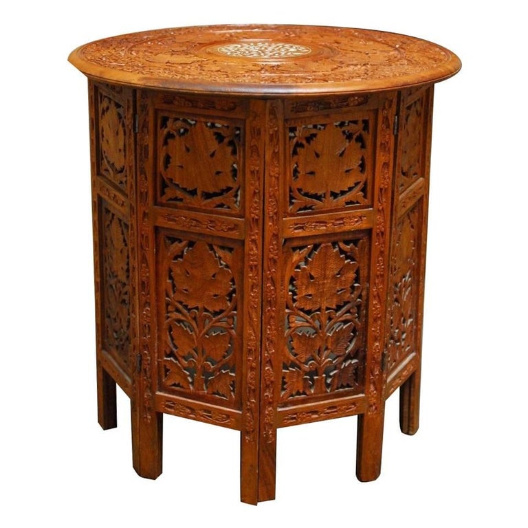 Octagonal Teak Tabouret Moroccan Side or Drink Table at 1stDibs