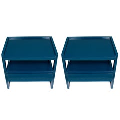 A Pair of Chic Lacquered Bedside Tables