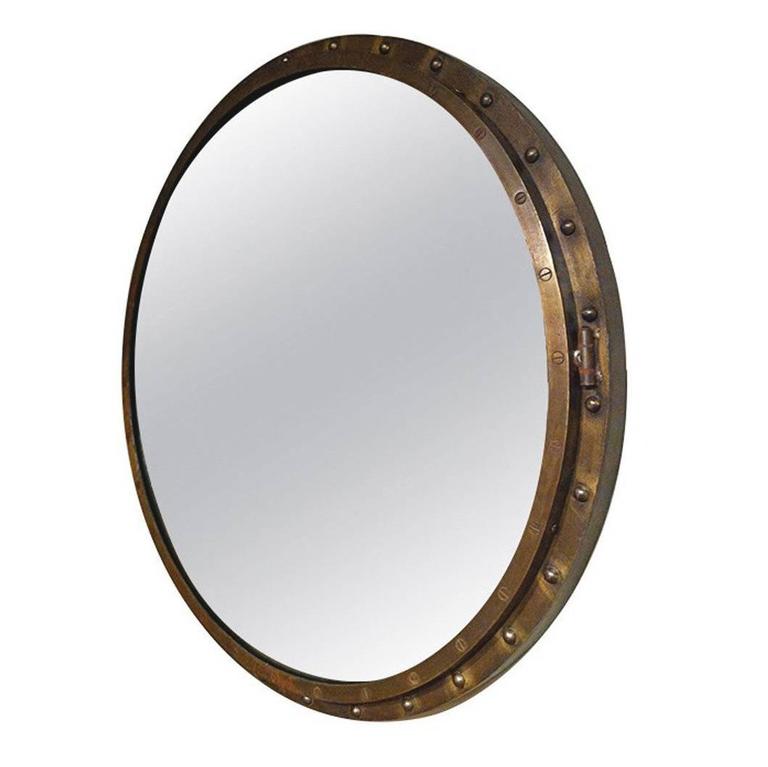 Round Industrial Steel Mirror At 1stdibs, Industrial Round Mirror