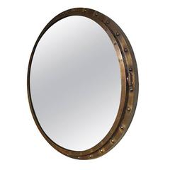 Miroir industriel rond en acier