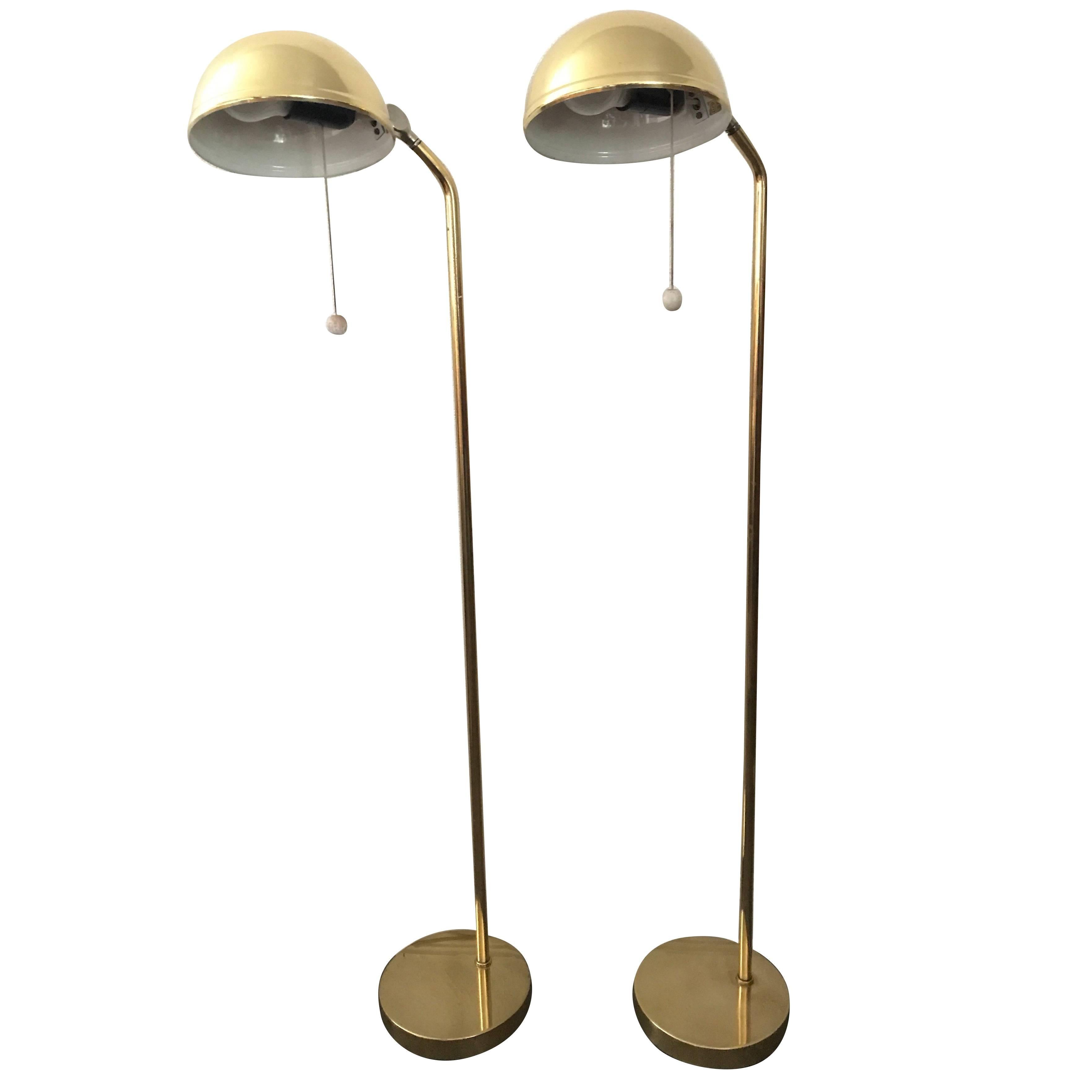 Pair of rare Danish Elit Brass Floor Lamps  For Sale