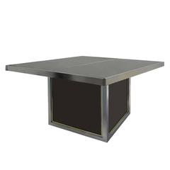 1970s French Mirrored Top Expandable Brass and Chrome Dining Table 10