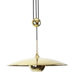 Large Adjustable  Brass Counterweight Pendant Light by Florian Schulz, Germany