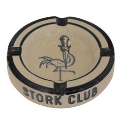 Vintage Stork Club Stoneware Ashtray