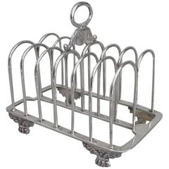 George IV Toast Rack Made in London in 1827 by Samuel Whitford