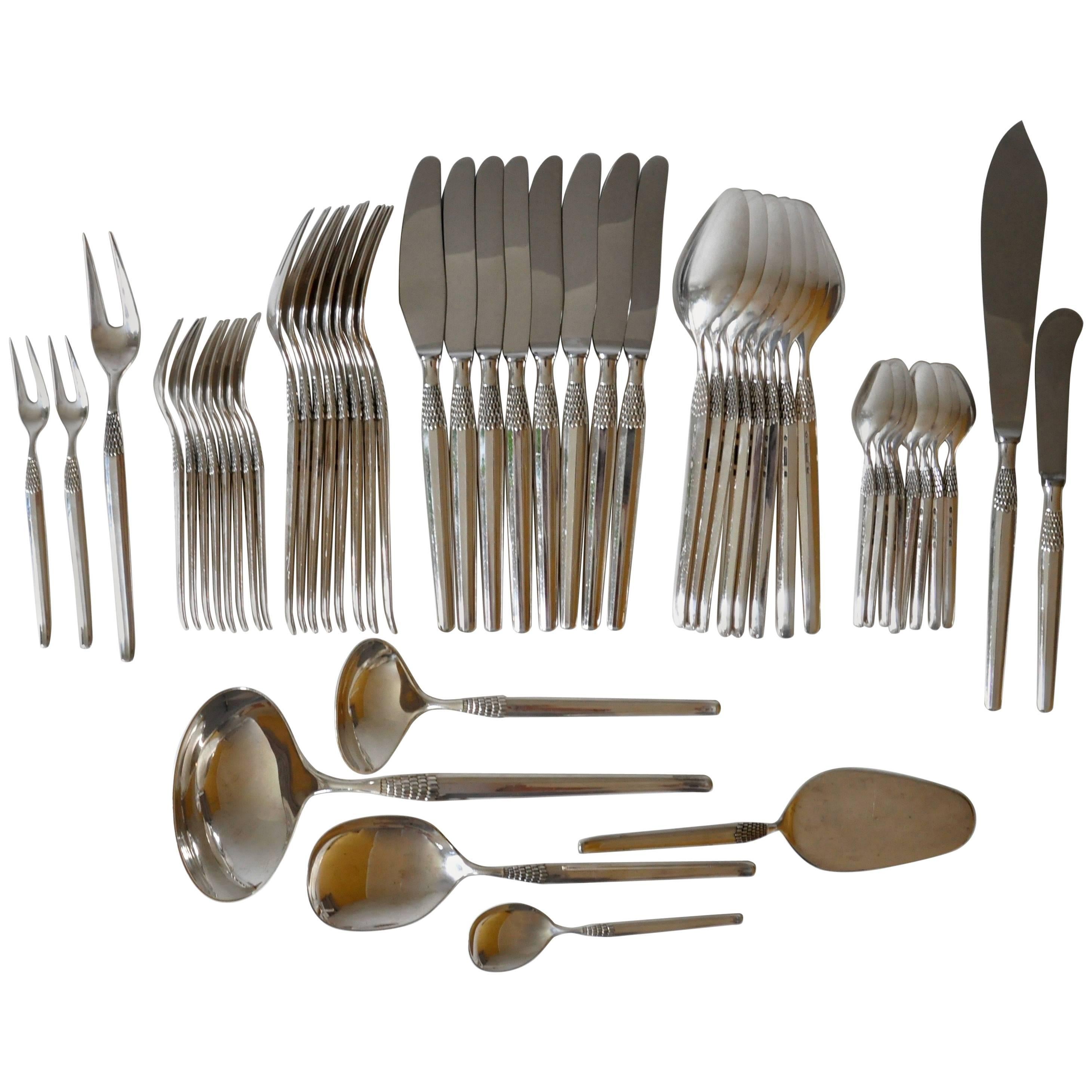 Set for 8 Pers Including Serving Cutlery "Cheri" By Henning Seidelin for Frigast For Sale