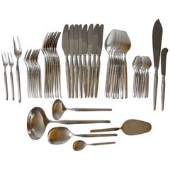 Retro Set for 8 Pers Including Serving Cutlery "Cheri" By Henning Seidelin for Frigast