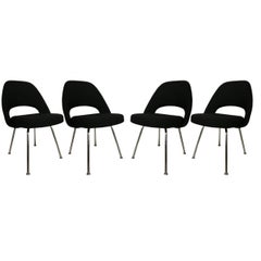 Eero Saarinen for Knoll Executive Side Chair in Knoll Black Upholstery