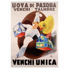 Italian Venchi Chocolate "Easter Egg" Poster by Dudovich, circa 1930s 10