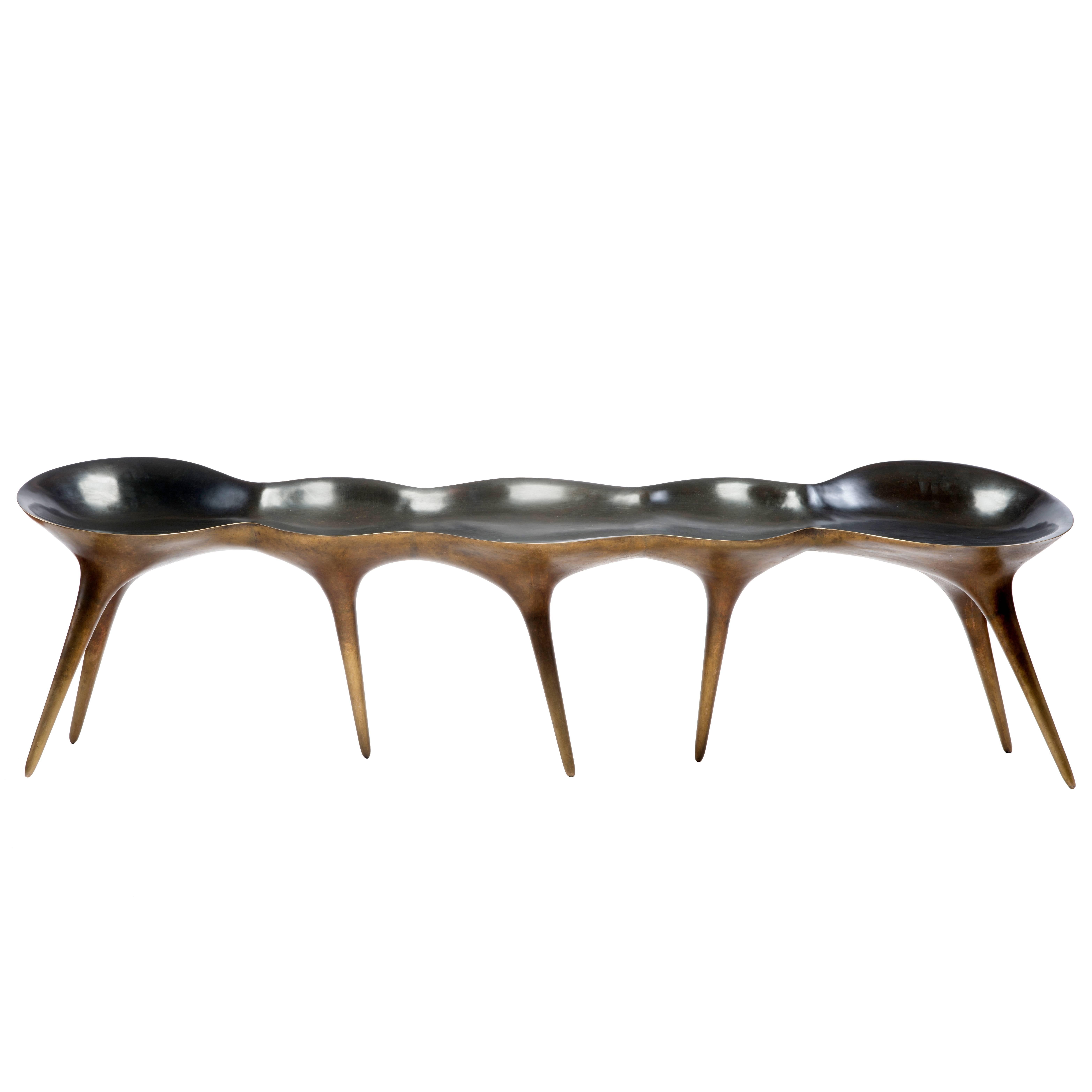 Contemporary Cast Bronze Molecule Bench by Timothy Schreiber