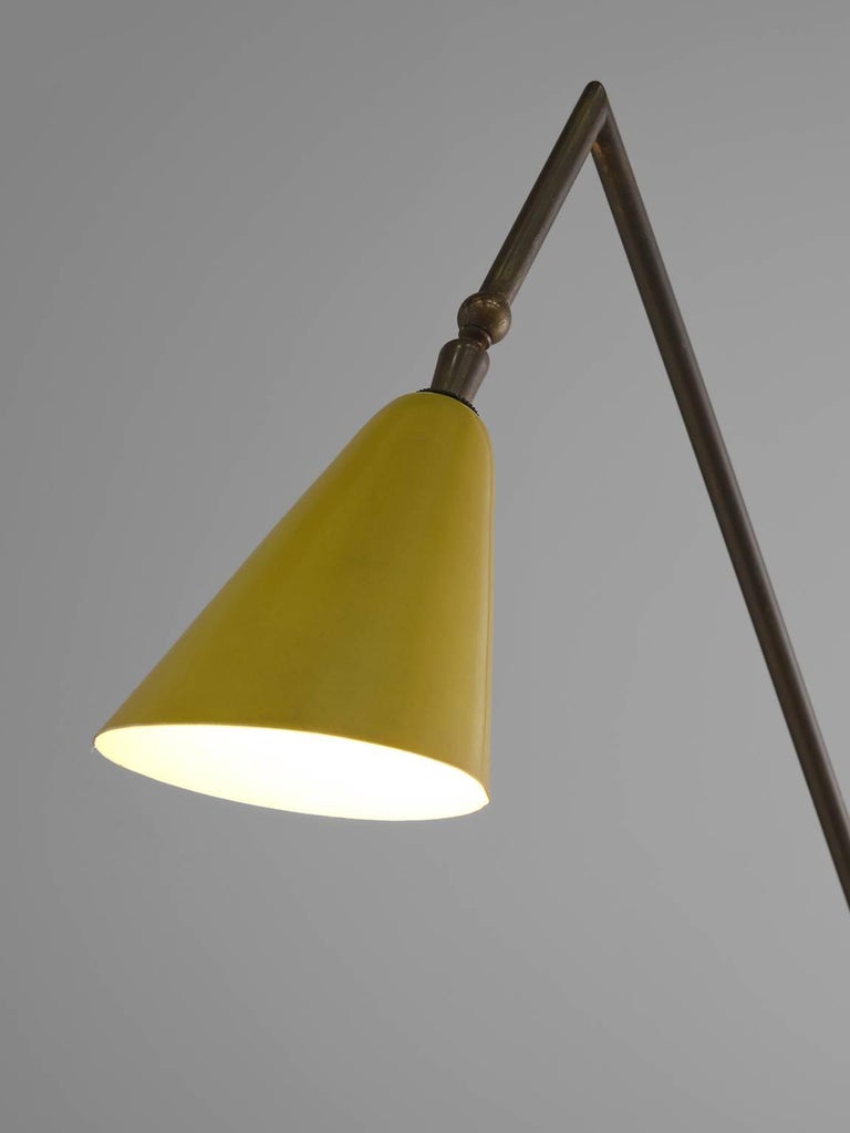Italian Multicolored Floor Lamp with Brass and Marble For Sale at 1stDibs