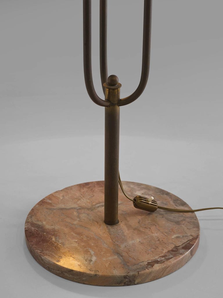 Italian Multicolored Floor Lamp with Brass and Marble For Sale at 1stDibs