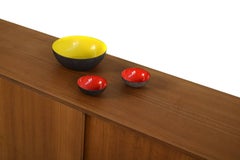 Minimalist Teak Sideboard by Nathan Lindberg Design, Sliding Doors & Metal Base