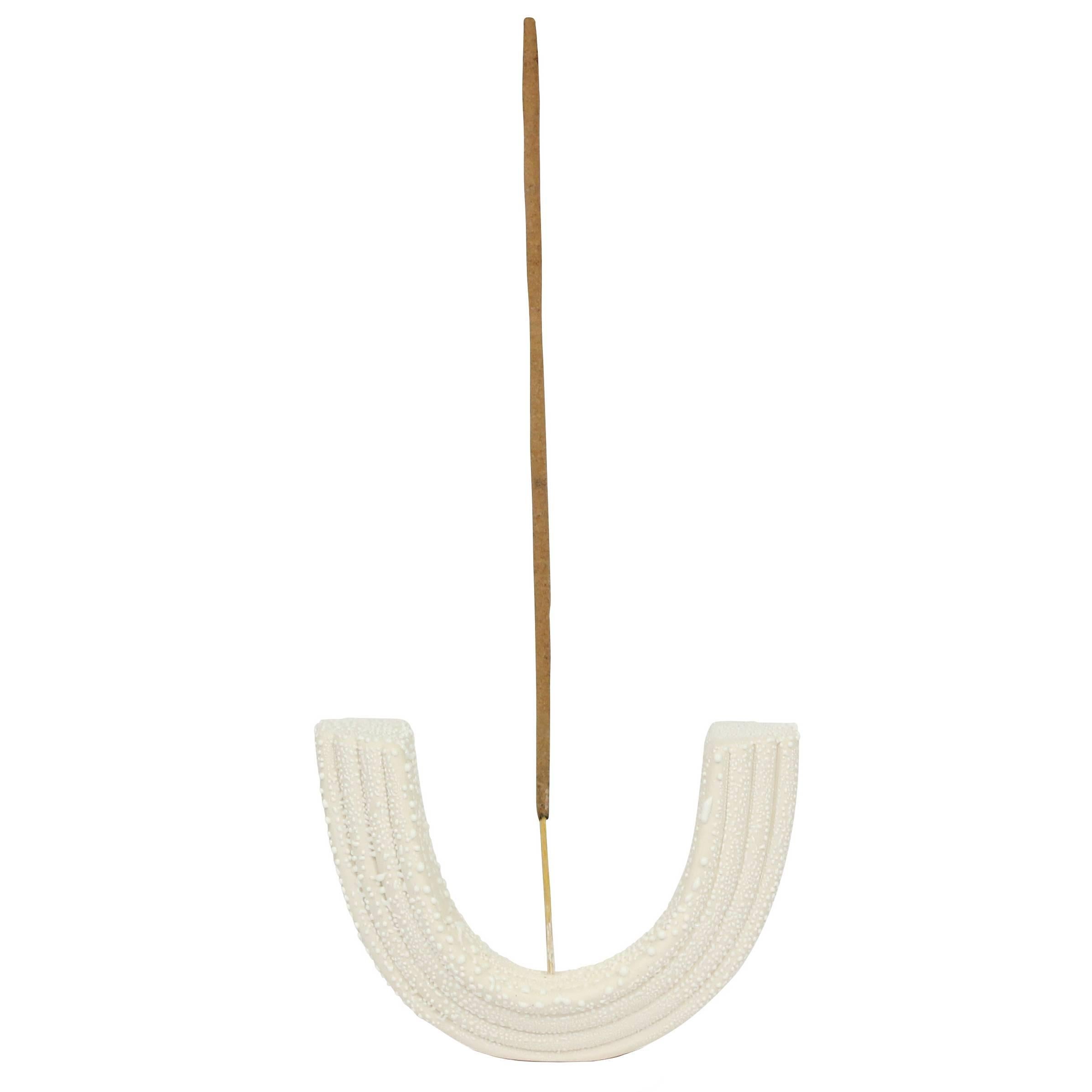 Contemporary Handmade Arch Incense Holder Tabletop-White Dew Glaze