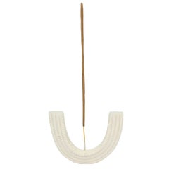 Contemporary Handmade Arch Incense Holder Tabletop-White Dew Glaze