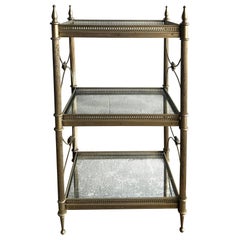 Maison Bagues Three Tiers Silvered Bronze Table