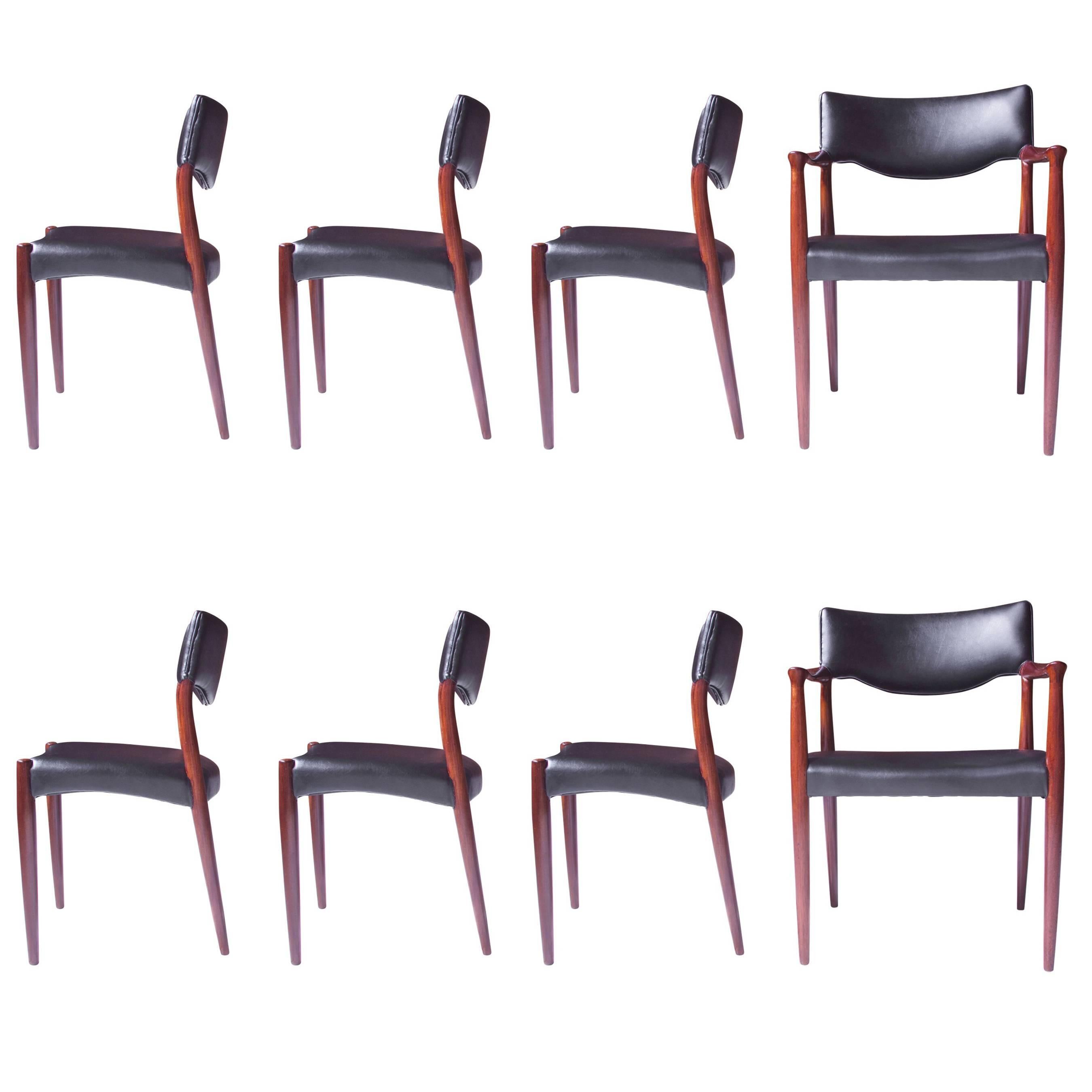 Set of Eight Teak Dining Chairs by Aksel Bender Madsen & Ejner Larsen, 1952