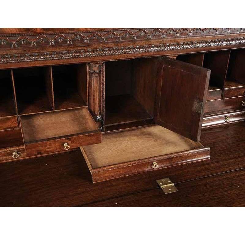Period Chippendale Figured Mahogany Secretary Bookcase, circa 1765 2