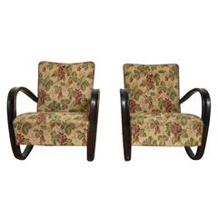 Pair of Art Deco Lounge Chairs Designed by Jindrich Halabala