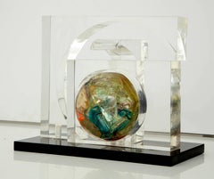 French Fractured Resin and Lucite Sculpture