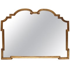 Large Giltwood Mantel or Console Mirror Mid-Century Modern