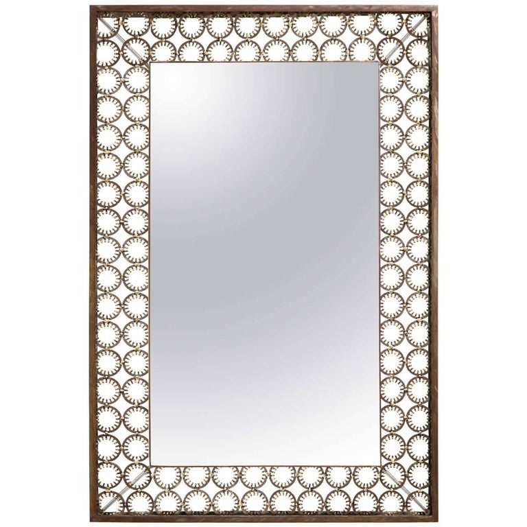 Marie Suri Iron and Bronze Ovation Mirror For Sale