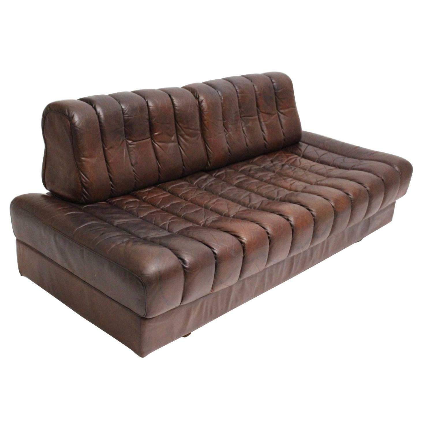 De Sede DS 85 Brown Leather Daybed or Sofa 1970s, Switzerland