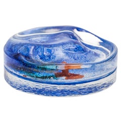 Alfredo Barbini Clear Glass Vide-Poche with Polychrome Oxide, 1970s